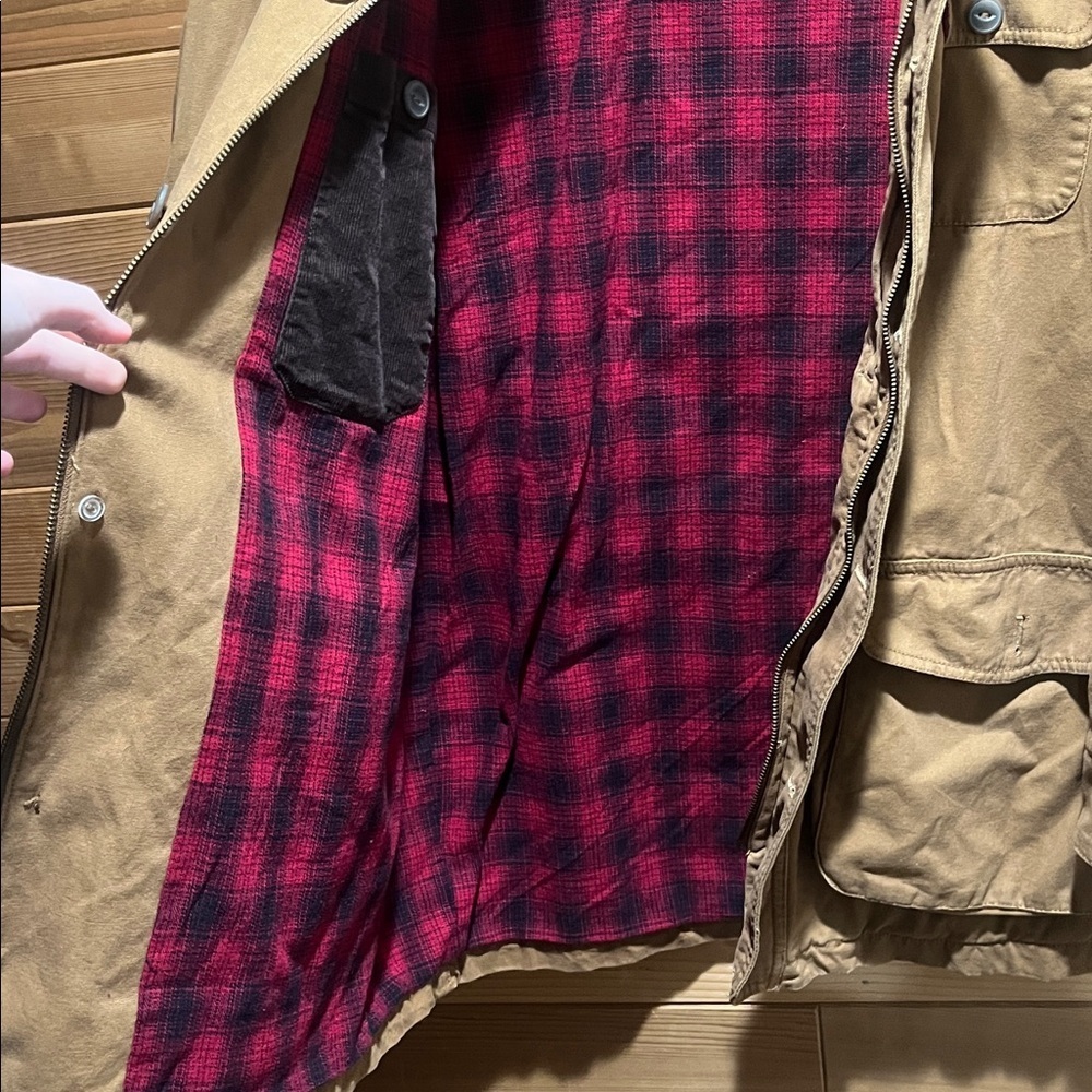 ORVIS FLANNEL LINED VINTAGE BARN CHORE JACKET MENS LARGE WOMENS XL - Picture 6 of 8